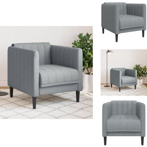 Fauteuil gris clair tissu - Fauteuil - Chaise De Salon - Meuble De Salon - Décoration Intérieure - Confort