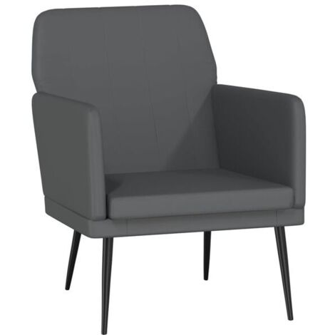 Fauteuil gris, dimensions : 61 x 78 x 80 cm, similicuir