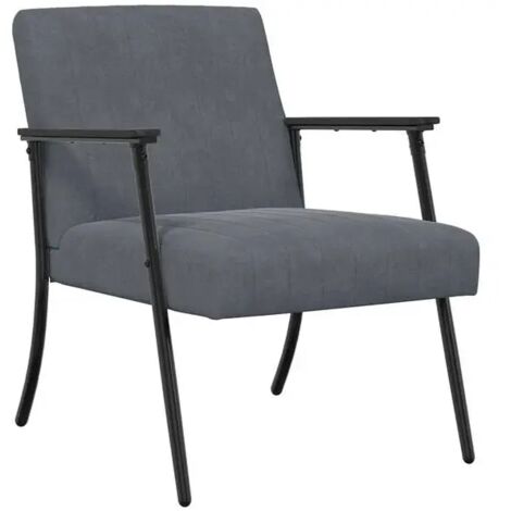 Fauteuil gris foncé, 59 x 75 x 78 cm, velours.