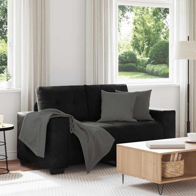 Vidaxl - Canapé causeuse noir 120 cm velours