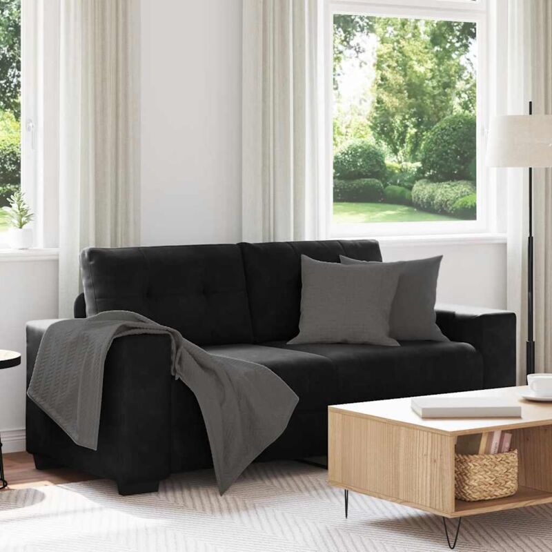 Vidaxl - Canapé causeuse noir 140 cm velours
