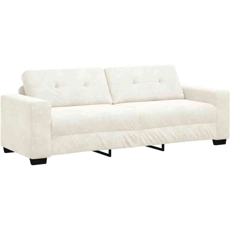 Canapé crème 3 places de 180 cm en velours vidaXL