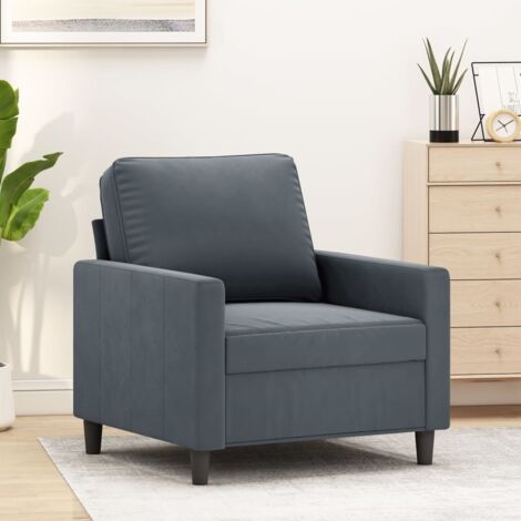 Fauteuil Gris foncé 60 cm Velours vidaXL