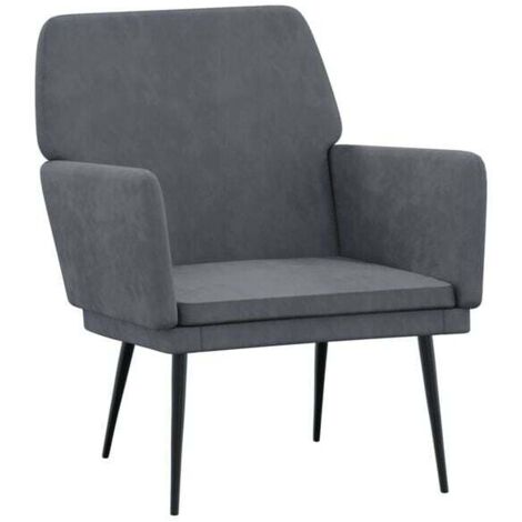 Fauteuil gris foncé, 62x79x79 cm, velours.