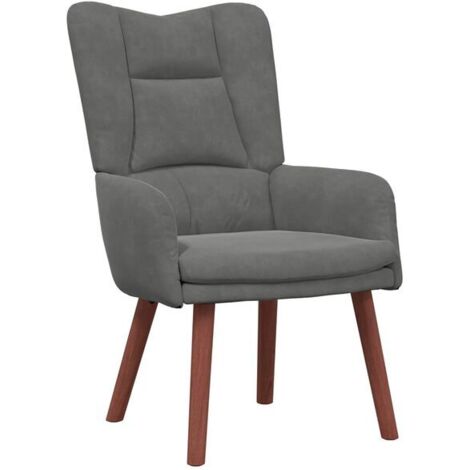 Fauteuil gris foncé, 63 x 67 x 94 cm, velours.