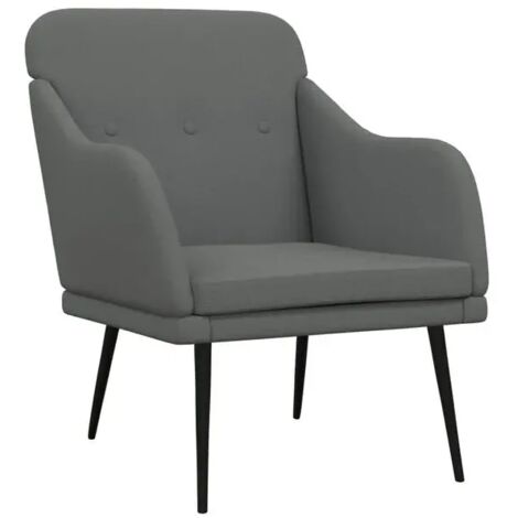 Fauteuil gris foncé, 63 x 76 x 80 cm, revêtement en tissu