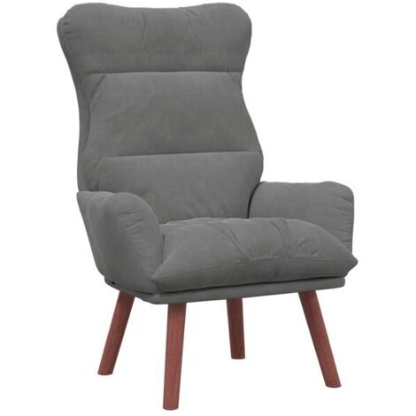 Fauteuil gris foncé, 69 x 74 x 93 cm, velours.