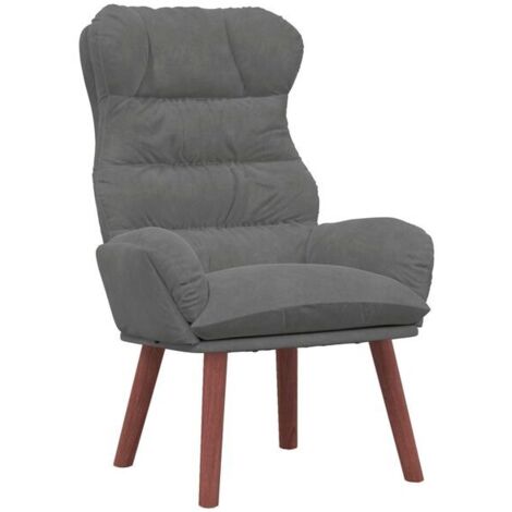 Fauteuil gris foncé, 69 x 74 x 93 cm, velours.