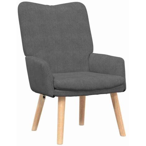 Fauteuil gris foncé, dimensions : 63 x 67 x 94 cm, revêtement en tissu.