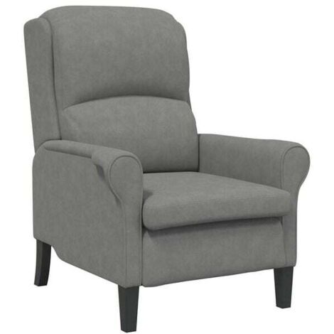 Fauteuil gris foncé, dimensions : 76 x 94 x 102 cm, en microfibre.