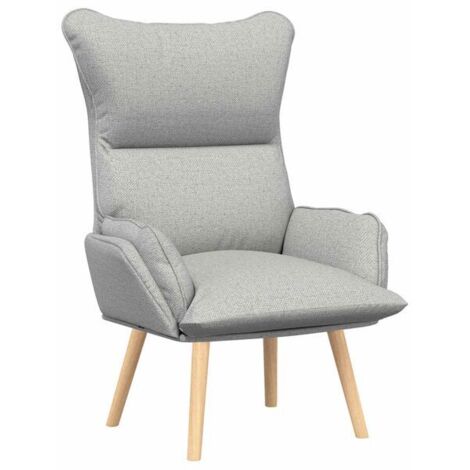Fauteuil gris nuage, 69 x 74 x 93 cm, tissu et contreplaqué.