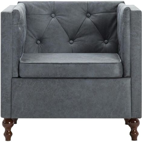 Fauteuil Gris Tissu Koza