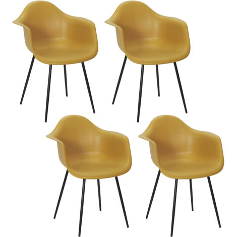 Fauteuil Gustav Jaune - Lot De 4