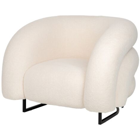 Fauteuil Hanko Boucle Blanc 89X85X74 Cm