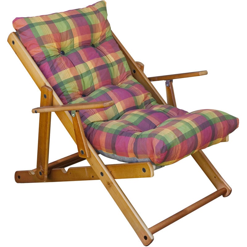 Salone Srl - fauteuil harmony structure en bois finition naturelle réglable 3 positions