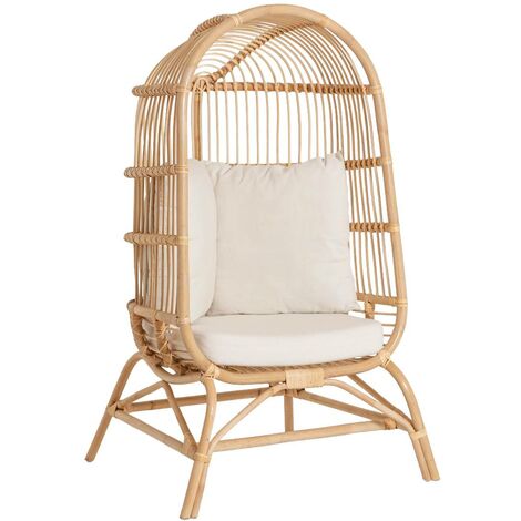 MADE IN MEUBLES Fauteuil haut en rotin Malia