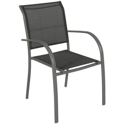 HESPERIDE Fauteuil de jardin empilable Piazza lin & blanc en aluminium traité époxy - Hespéride