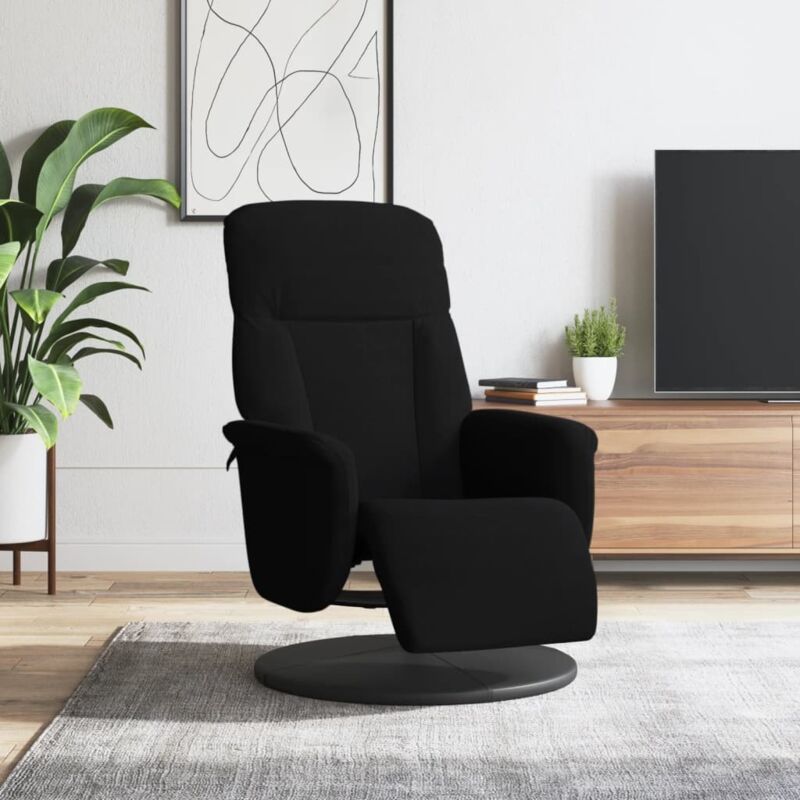 Fauteuil inclinable avec repose-pied noir velours Vidaxl