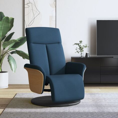 Fauteuil inclinable avec repose-pieds -Chaise de relaxation-Fauteuil Relax bleu tissu 948942
