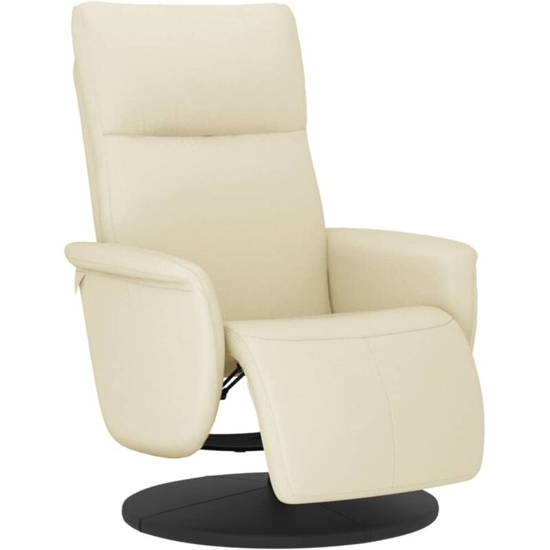 Vidaxl - Fauteuil inclinable avec repose-pieds crème similicuir