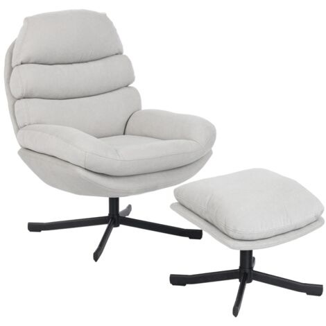 Fauteuil inclinable avec repose-pieds en tissu chenille, fauteuil TV blanc crème 78x93x100 cm, siège lounge moderne confortable salon chambre