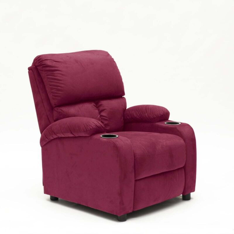 Le Roi Du Relax – Fauteuil relax inclinable avec repose-pieds et compartiments – Revêtement microfibre velours – Dimensions 76x94x100 cm – Charge 130