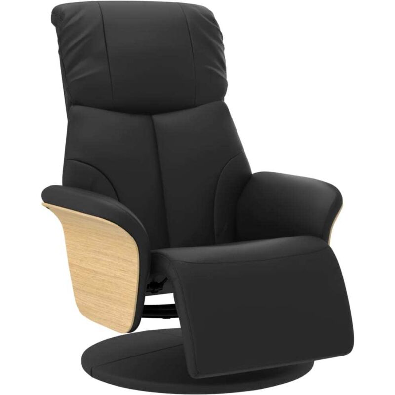 Vidaxl - Fauteuil inclinable avec repose-pieds noir similicuir