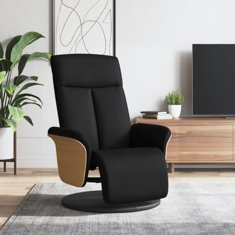Vidaxl - Fauteuil inclinable avec repose-pieds noir tissu