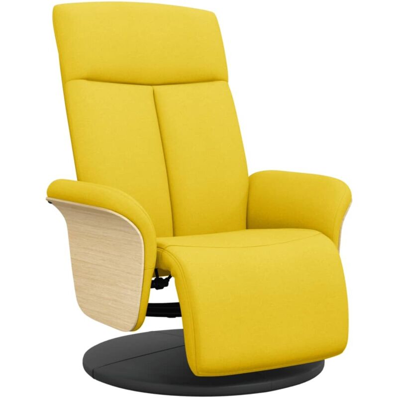 Vidaxl - Fauteuil inclinable avec repose-pieds jaune clair tissu