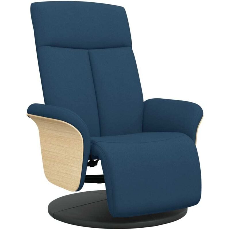 Vidaxl - Fauteuil inclinable avec repose-pieds bleu tissu