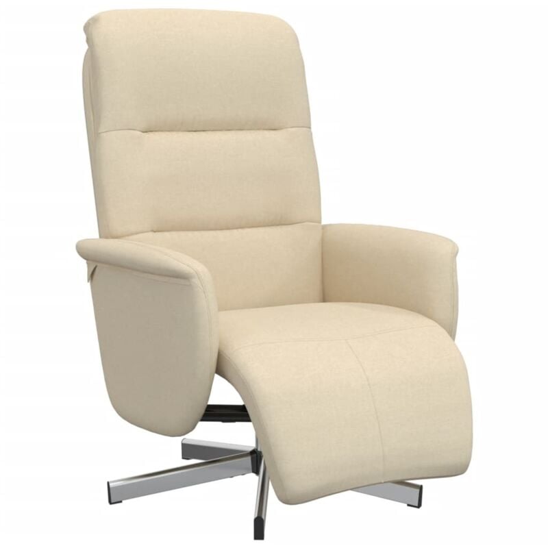 Vidaxl - Fauteuil inclinable avec repose-pied crème tissu