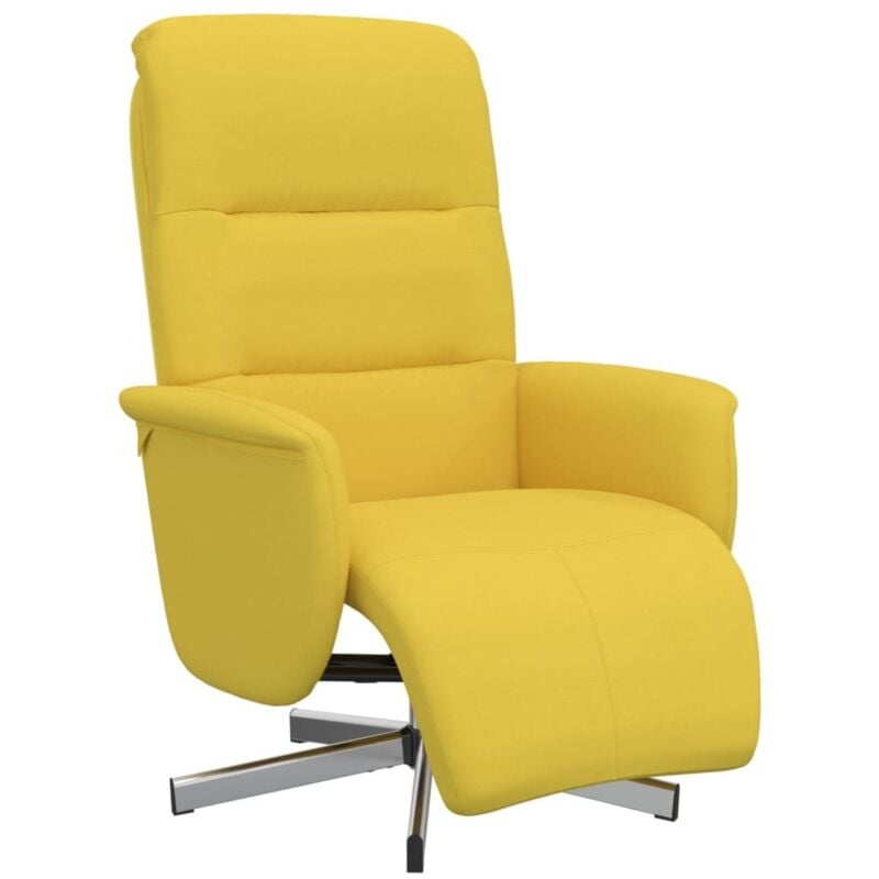 Vidaxl - Fauteuil inclinable avec repose-pieds jaune clair tissu