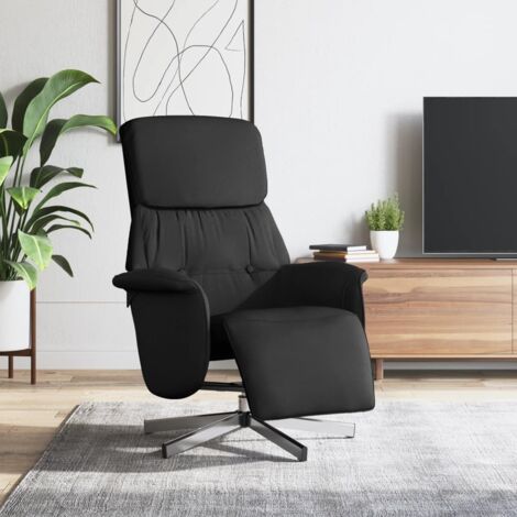 Fauteuil Releveur électrique Inclinable VidaXL – Similicuir Daim Noir, Dossier Et Repose-pied Réglables – Pour Salon, Personnes âgées