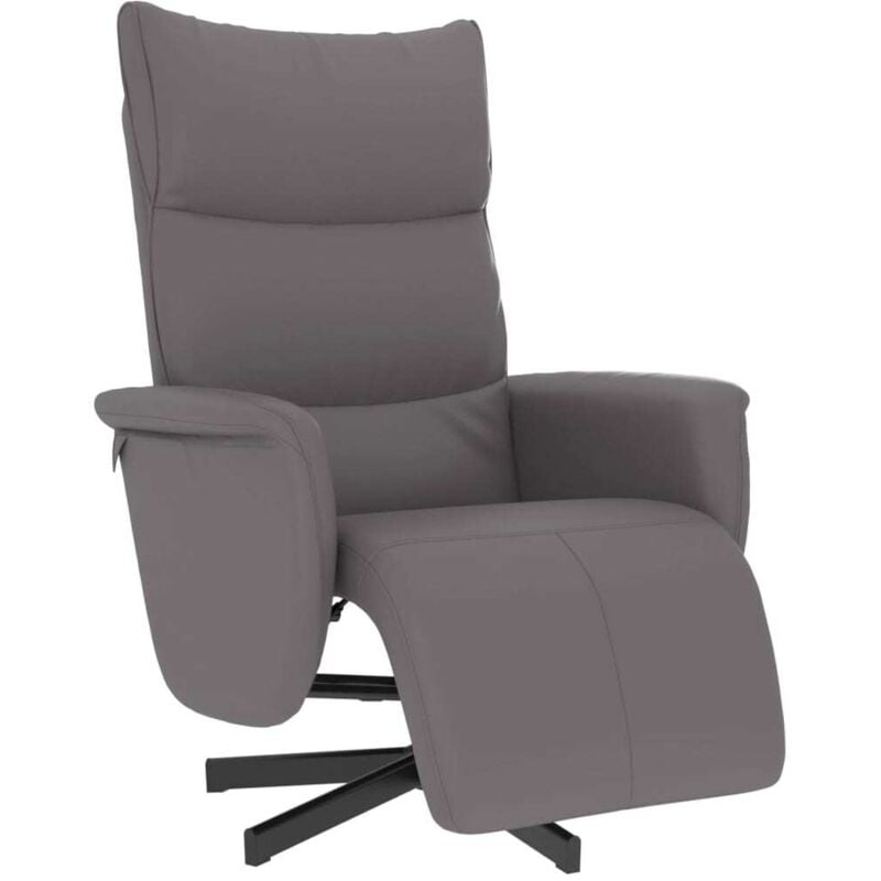 Vidaxl - Fauteuil inclinable avec repose-pieds gris similicuir