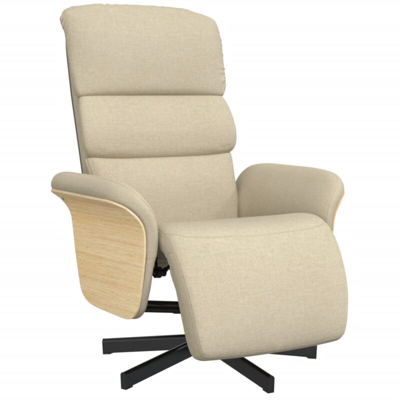 Vidaxl - Fauteuil inclinable avec repose-pied crème tissu