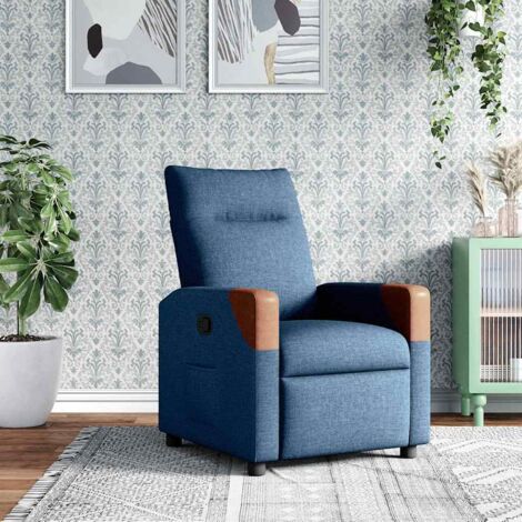 Fauteuil inclinable Bleu Tissu vidaXL