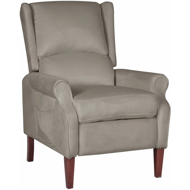 Fauteuil inclinable Velours Gris clair