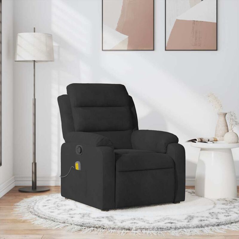 Fauteuil de massage inclinable noir velours