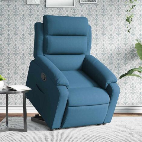 Fauteuil inclinable-Chaise de relaxation-Fauteuil Relax bleu velours 985556