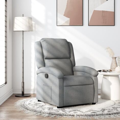 Fauteuil inclinable-Chaise de relaxation-Fauteuil Relax Gris clair Tissu 395942