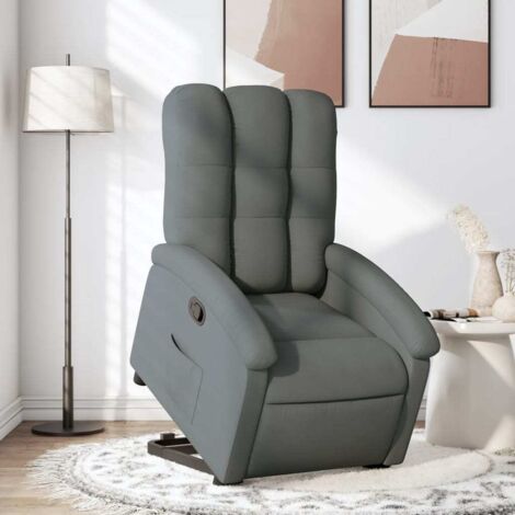 Fauteuil inclinable-Chaise de relaxation-Fauteuil Relax Gris foncé Tissu 530875
