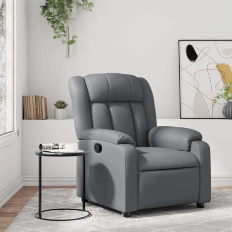 Fauteuil inclinable-Chaise de relaxation-Fauteuil Relax Gris Similicuir 925455