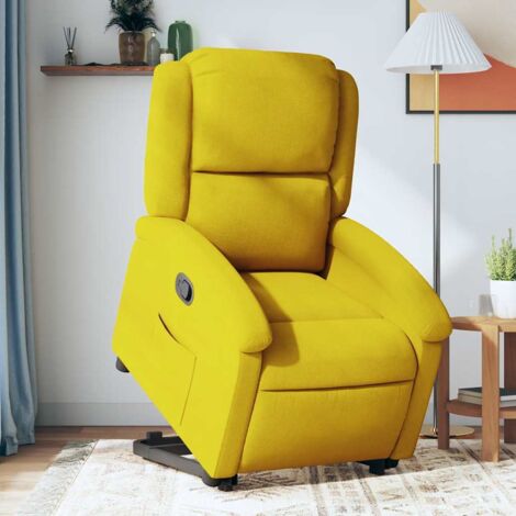 Fauteuil inclinable-Chaise de relaxation-Fauteuil Relax Jaune Velours 731443