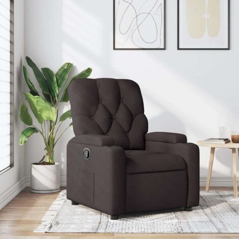 Fauteuil inclinable-Chaise de relaxation-Fauteuil Relax Marron foncé Tissu 553954
