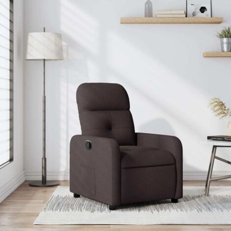 Fauteuil inclinable-Chaise de relaxation-Fauteuil Relax Marron foncé Tissu 579380