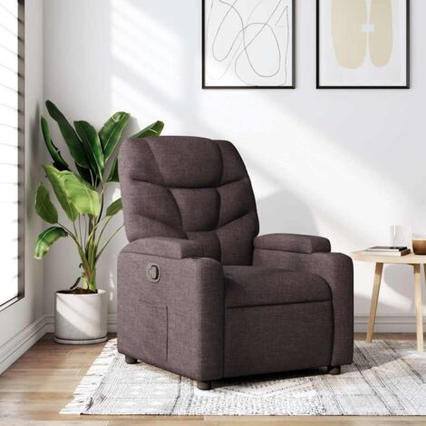 Fauteuil inclinable-Chaise de relaxation-Fauteuil Relax Marron foncé Tissu 639421