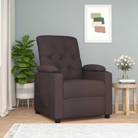 Fauteuil inclinable-Chaise de relaxation-Fauteuil Relax Marron foncé Tissu 798814