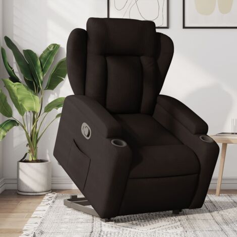 Fauteuil inclinable-Chaise de relaxation-Fauteuil Relax marron foncé tissu 830894
