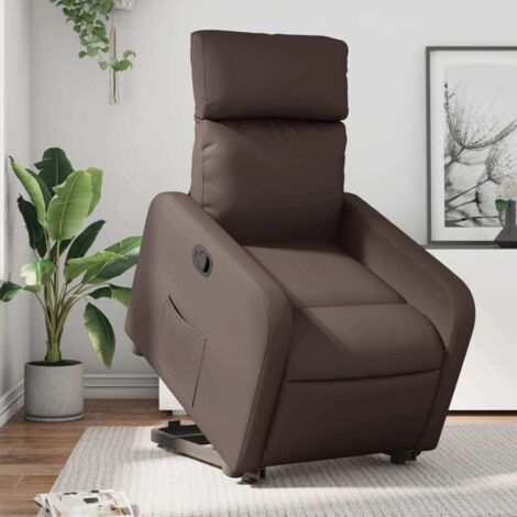 Fauteuil inclinable-Chaise de relaxation-Fauteuil Relax marron similicuir 538326