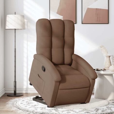 Fauteuil inclinable-Chaise de relaxation-Fauteuil Relax Marron Tissu 308250